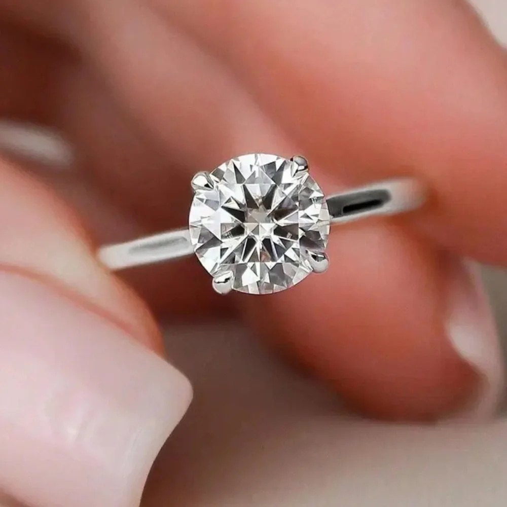 S925 Sterling Silver 2CT CZ Solitaire Ring - Size 6 - NWT